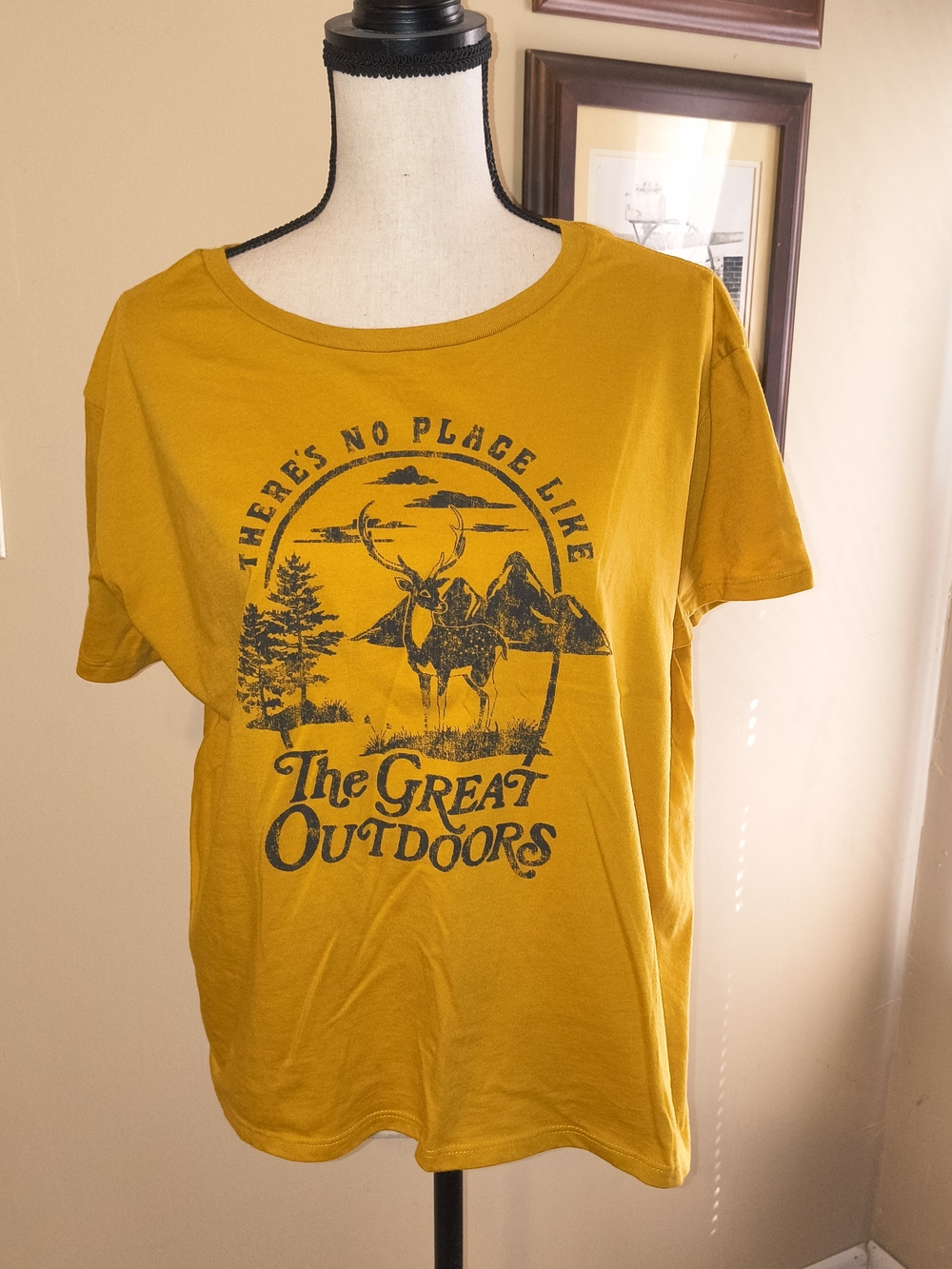 Fifth Sun Mustard Yellow 'The Great Outdoors' Graphic Tee